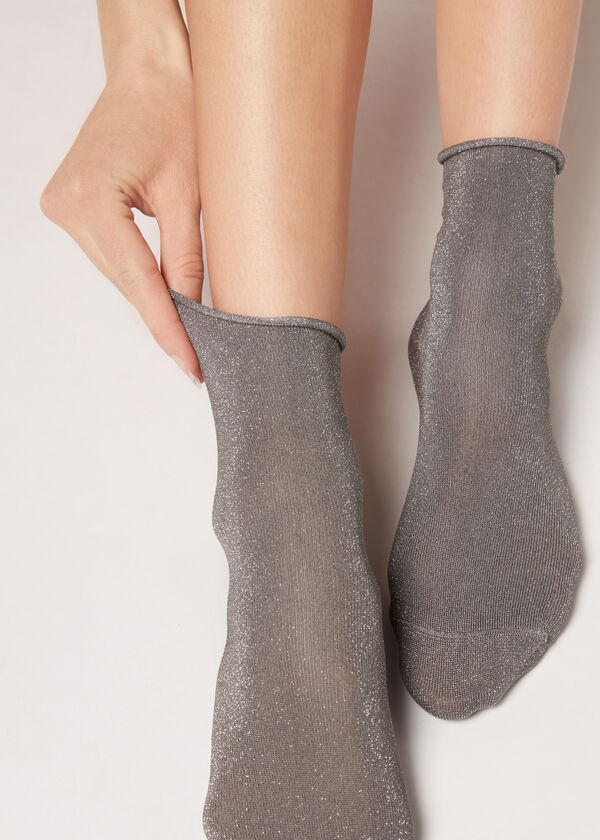 Geldschieter tumor schilder Korte sokken met glitter