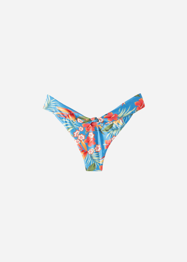 High-Leg High-Waisted Brazilian Bikini Bottoms Maui