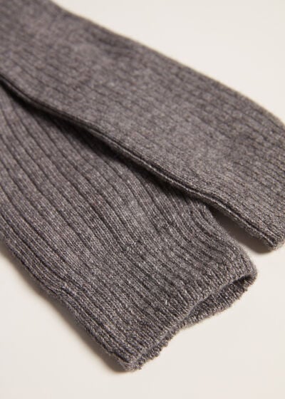 Women’s Ribbed Long Socks with Wool and Cashmere
