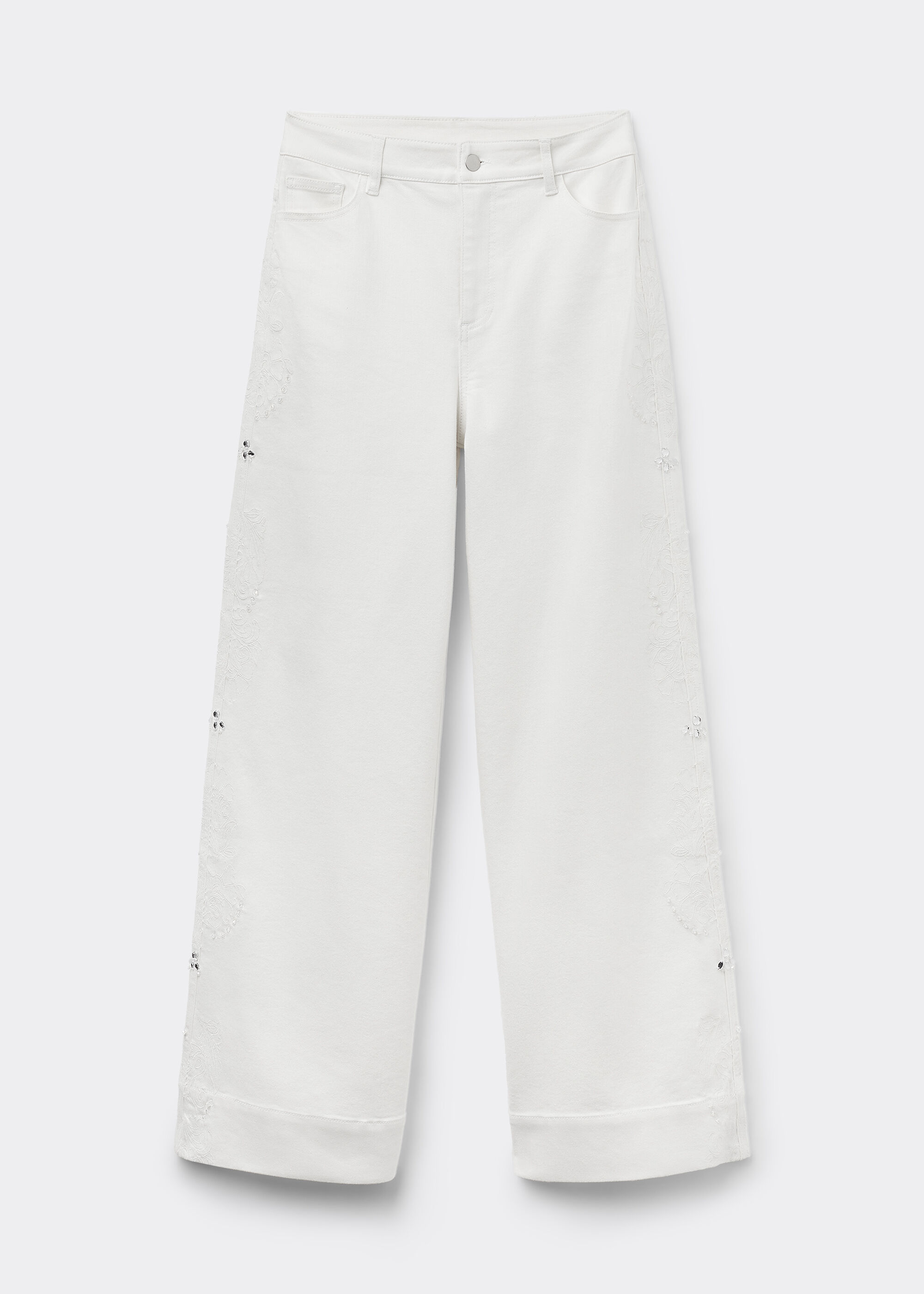 Palazzo Jeans with Embellishments