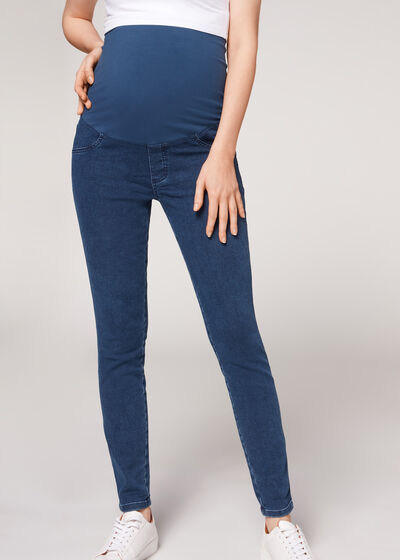 Schwangerschafts-Leggings aus Denim