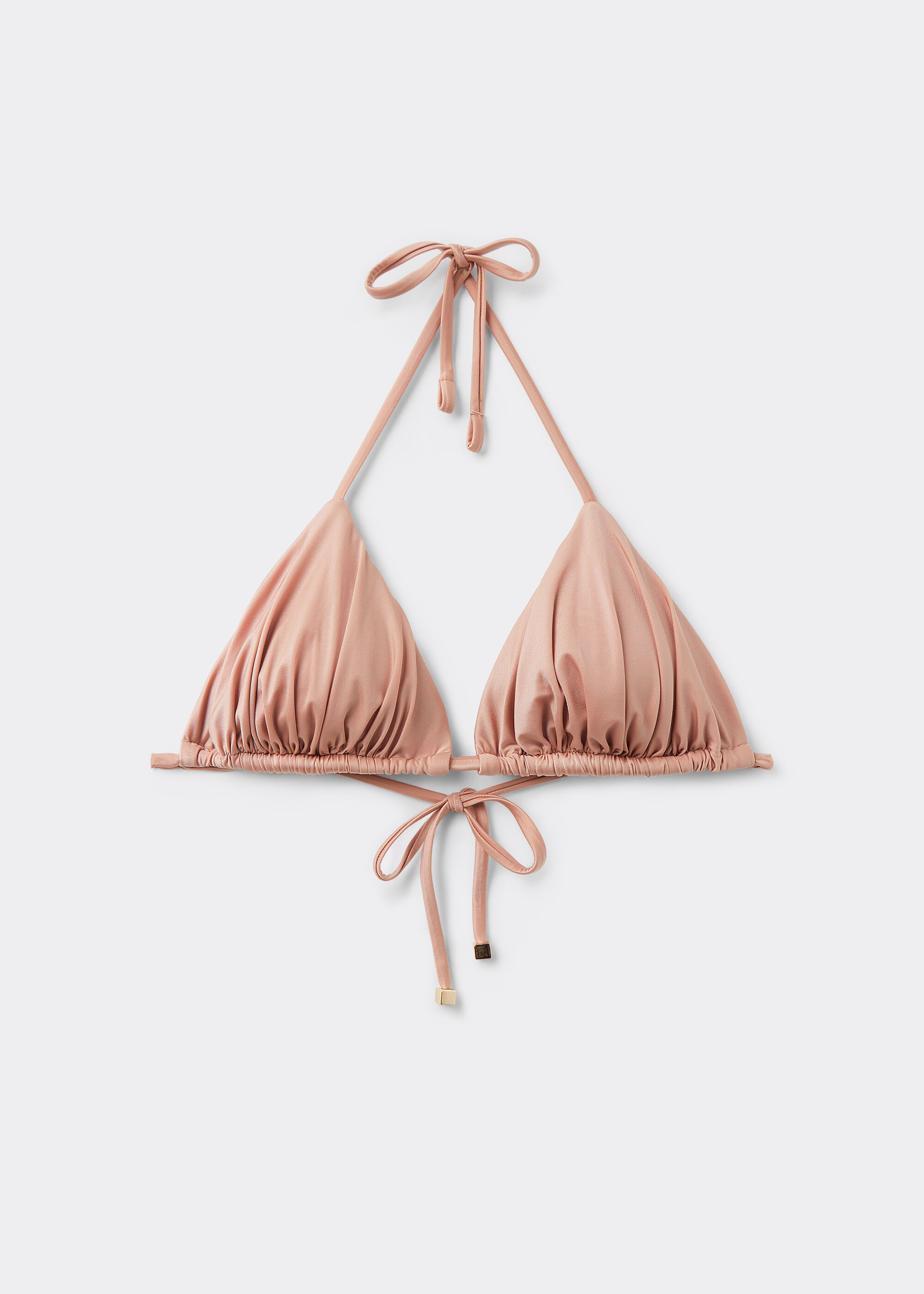 Triangelformad bikiniöverdel med uttagbar vaddering Shiny Satin