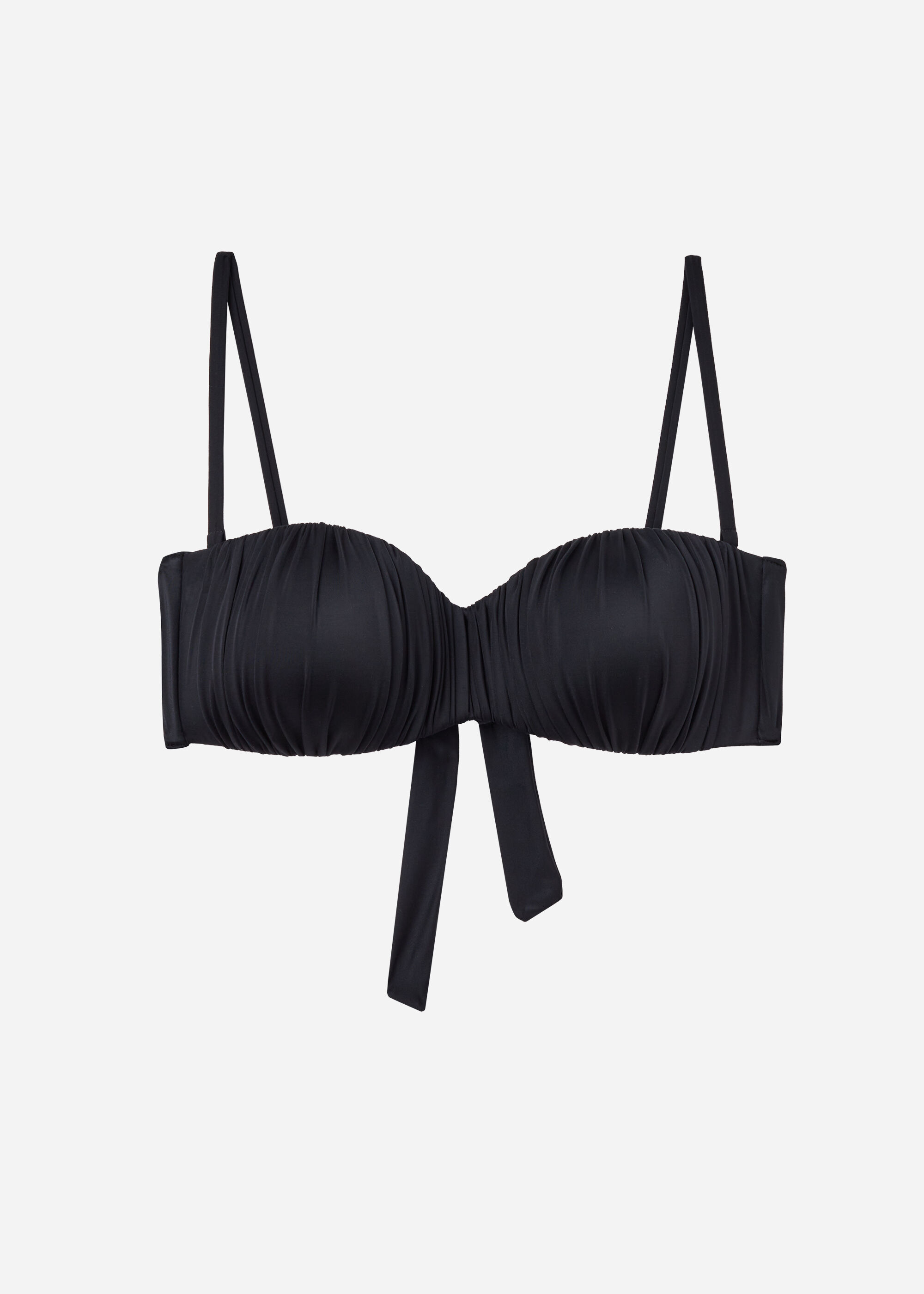 Podstavljeni graduirani bandeau bikini top Shiny Satin