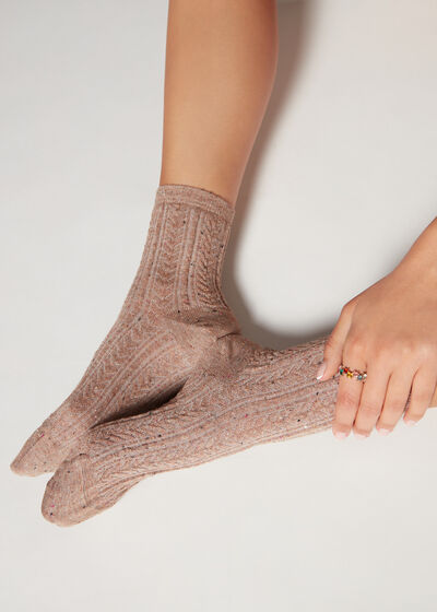 Krátke bavlnené ponožky so vzorom korenie a soľ