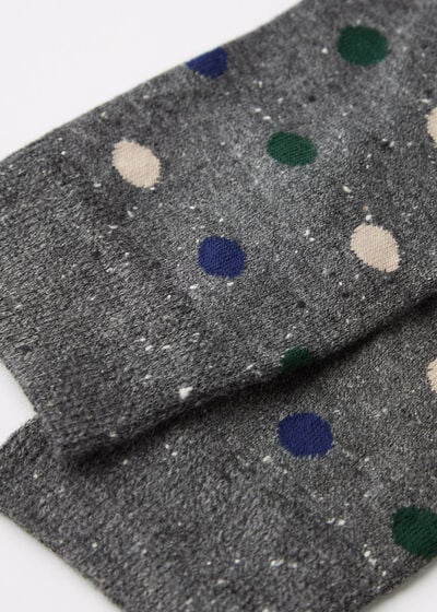 Pánske bavlnené krátke ponožky so vzorom korenie a soľ a bodkami