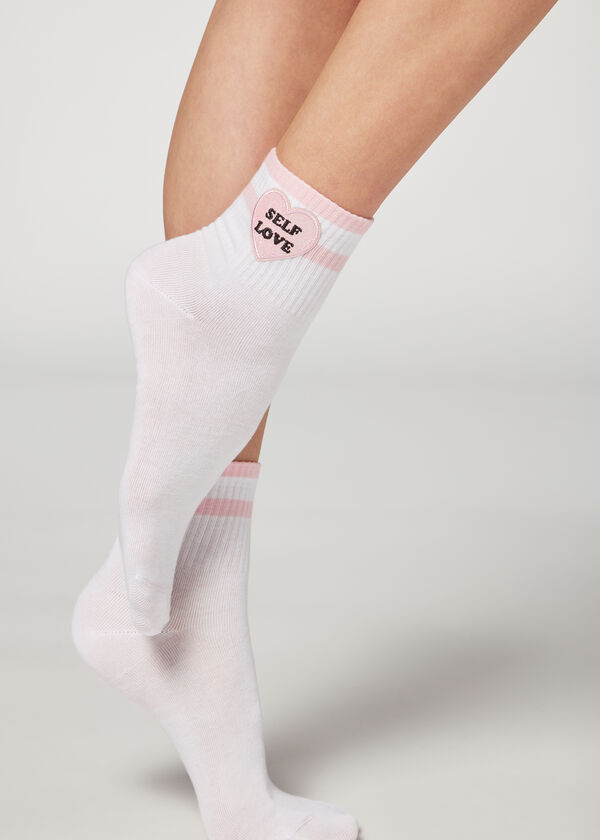 Kurze Socken Girl Power-Print