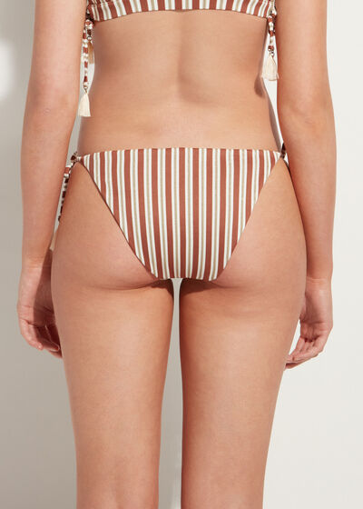 Striped Side Tie Swimsuit Bottom Rodi