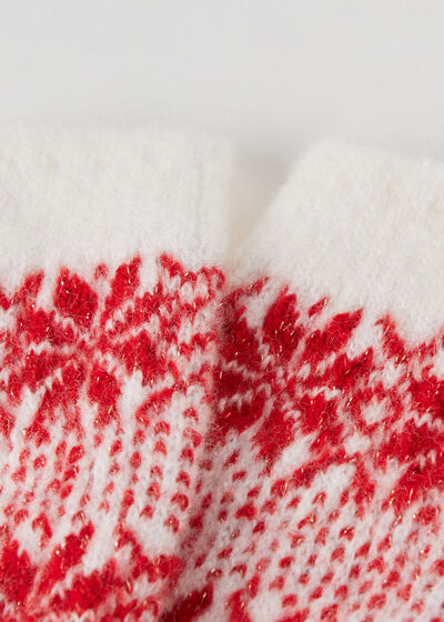 Domácí žebrované Ponožky s Flitry Vánoční