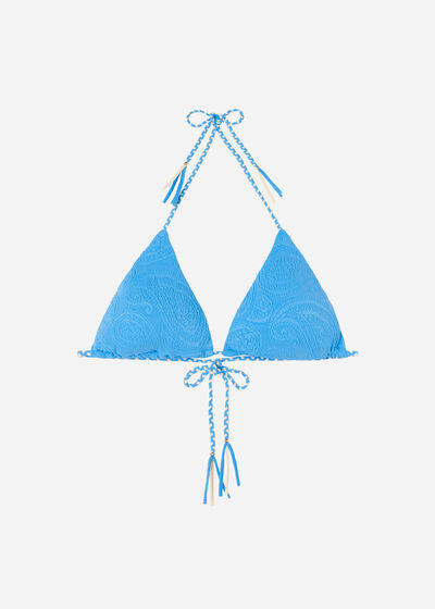 Háromszög Fazonú Bikini Felső Kivehető Kosárbéléssel 3D Cachemire Twist