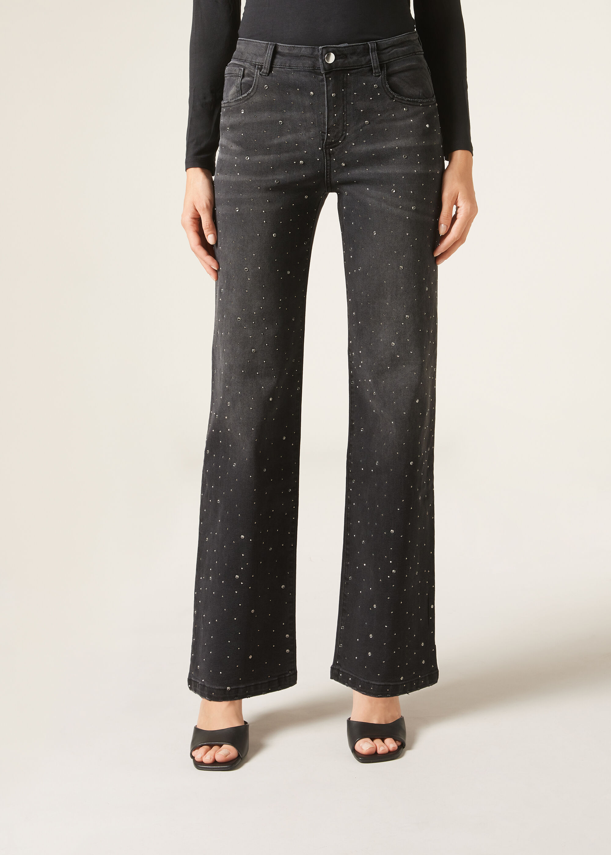 Straight-Fit Jeans mit Strass