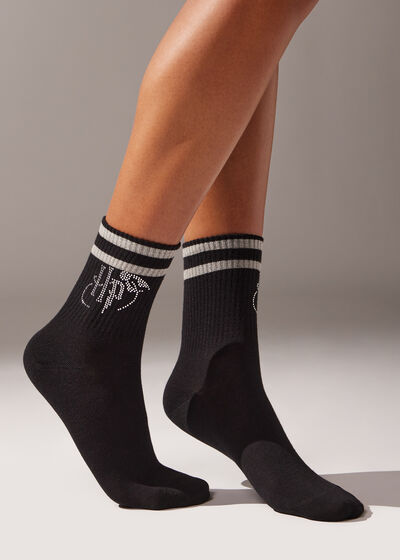 Krátke športové ponožky s motívom Harryho Pottera so štrasom