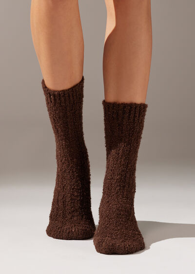 Plush Wool Blend Short Socks