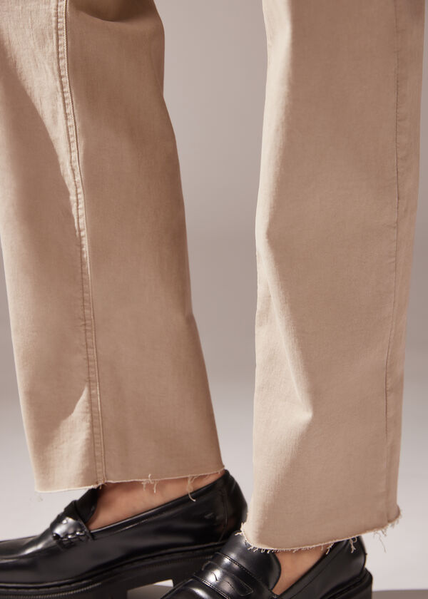 Culotte Jeans with Removable Turn-Ups