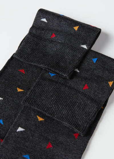 Calcetines Largos Estampado Triángulos de Hombre