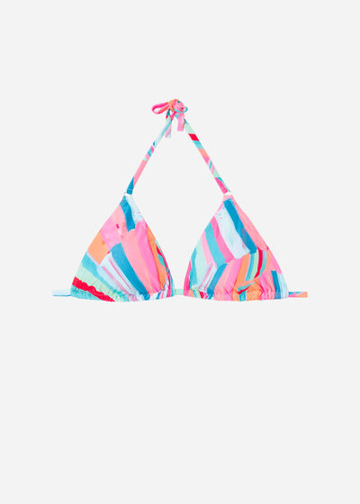 Removable Padding Triangle Swimsuit Top Neon Summer