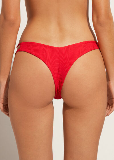 Chevron High-Leg Brazilian Bikini Bottoms Casablanca