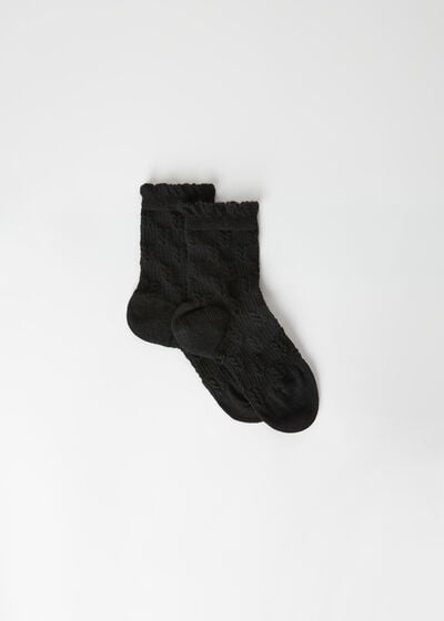 Girls’ Short Socks with Wool