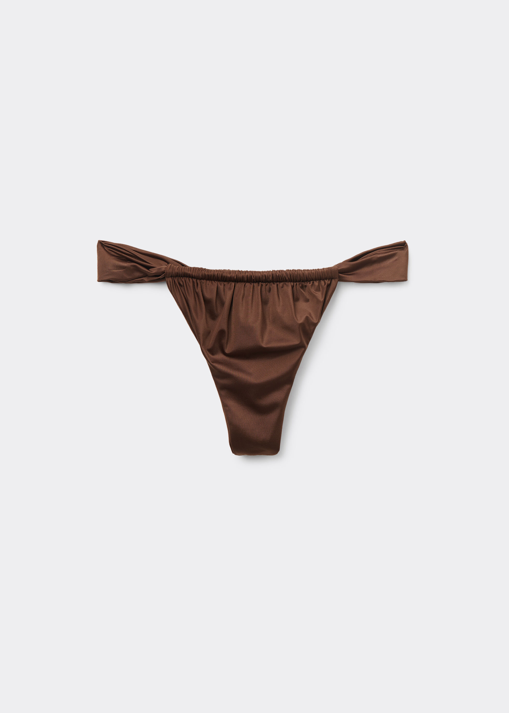 Narrow Tie Brazilian Bikini Bottoms Shiny Satin