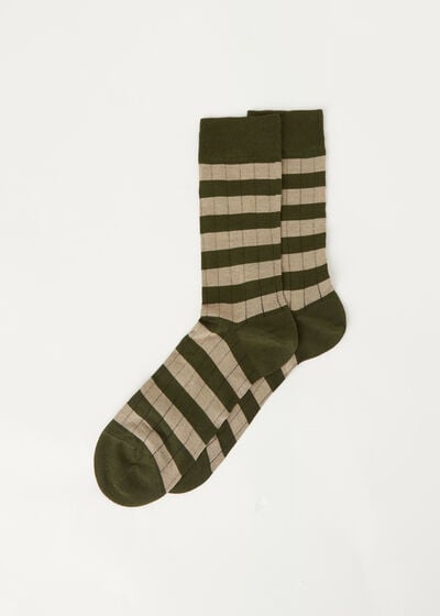 Pánske krátke ponožky s pásikovaným vzorom