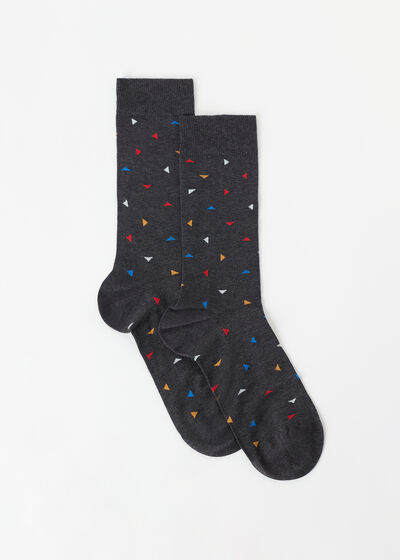 Krátké pánské ponožky s trojúhelníkovým vzorem
