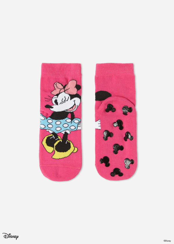 Csúszásgátlós gyermek zokni Minnie Disney mintával