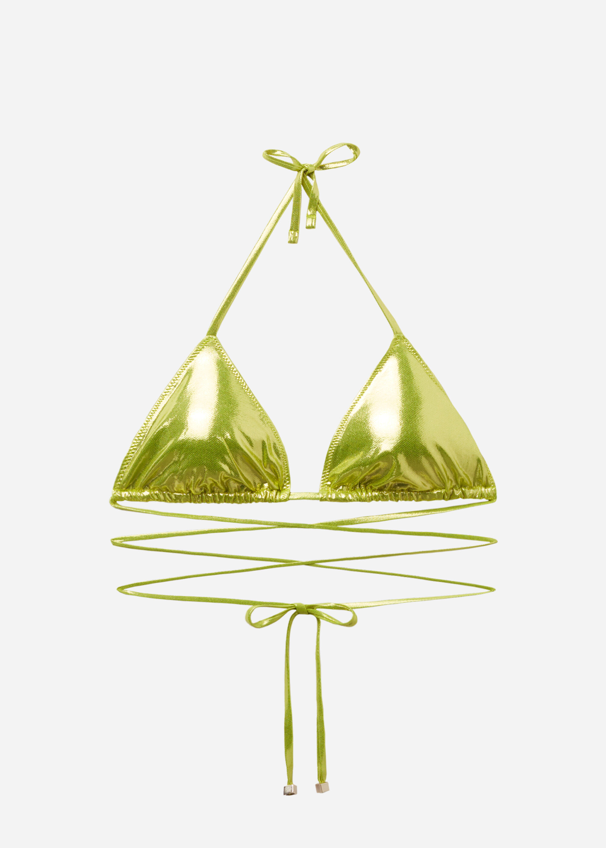 Triangle Bikini Top Metallic Skin