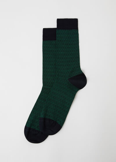 Pánske krátke ponožky s geometrickou textúrou