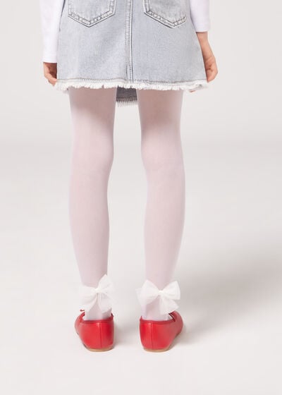 Girls’ 30 Denier Tulle Tights with Bow