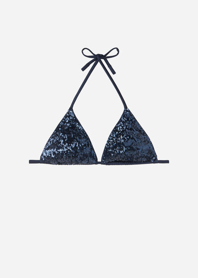 Triangle Bikini Top with Removable Padding Glowing Surface