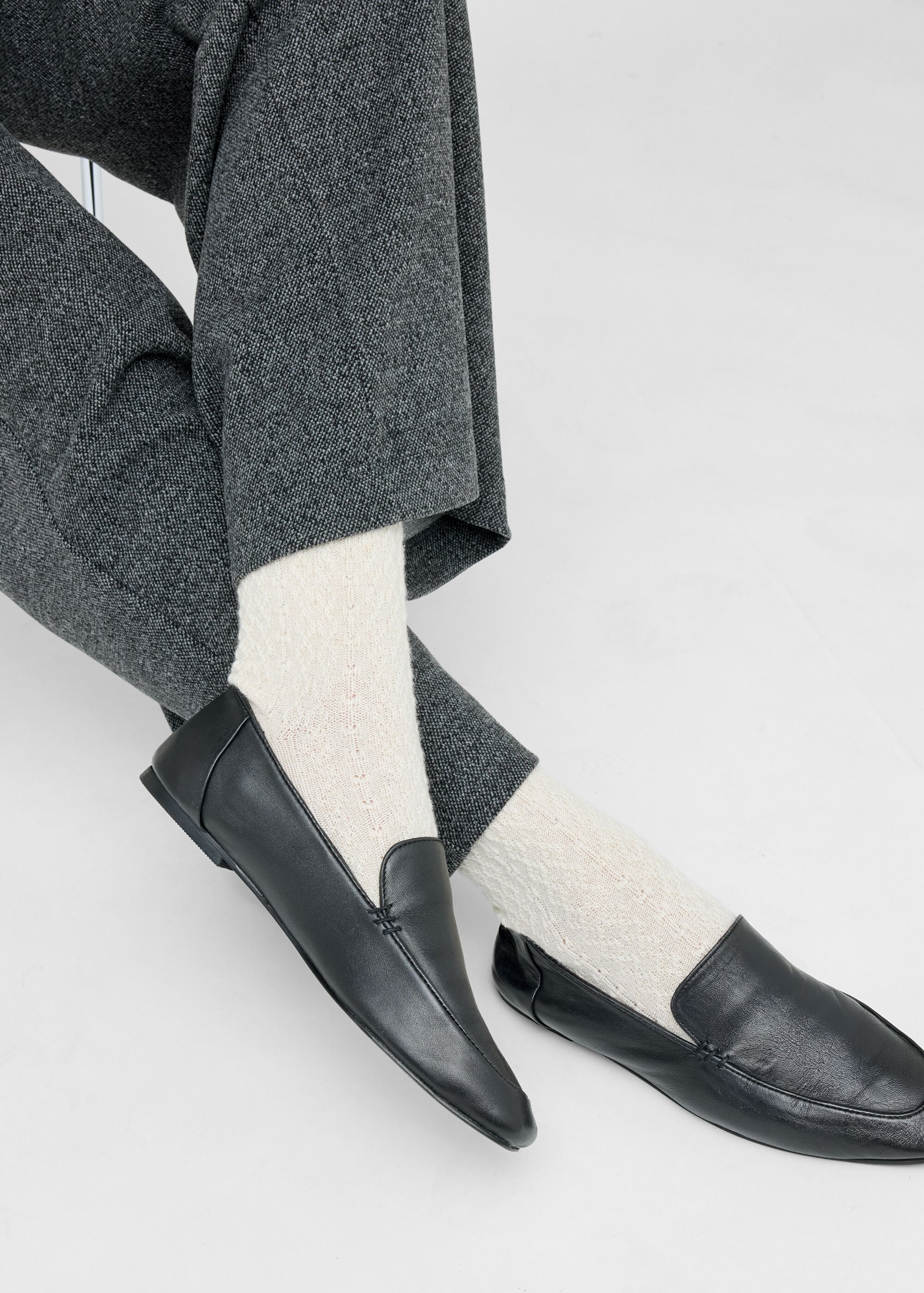 Cable-Patterned Socks with Cashmere