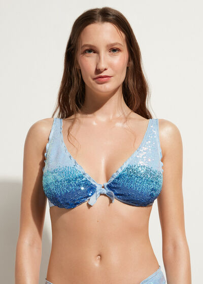 Sequin Balconette Bikini Top Seychelles