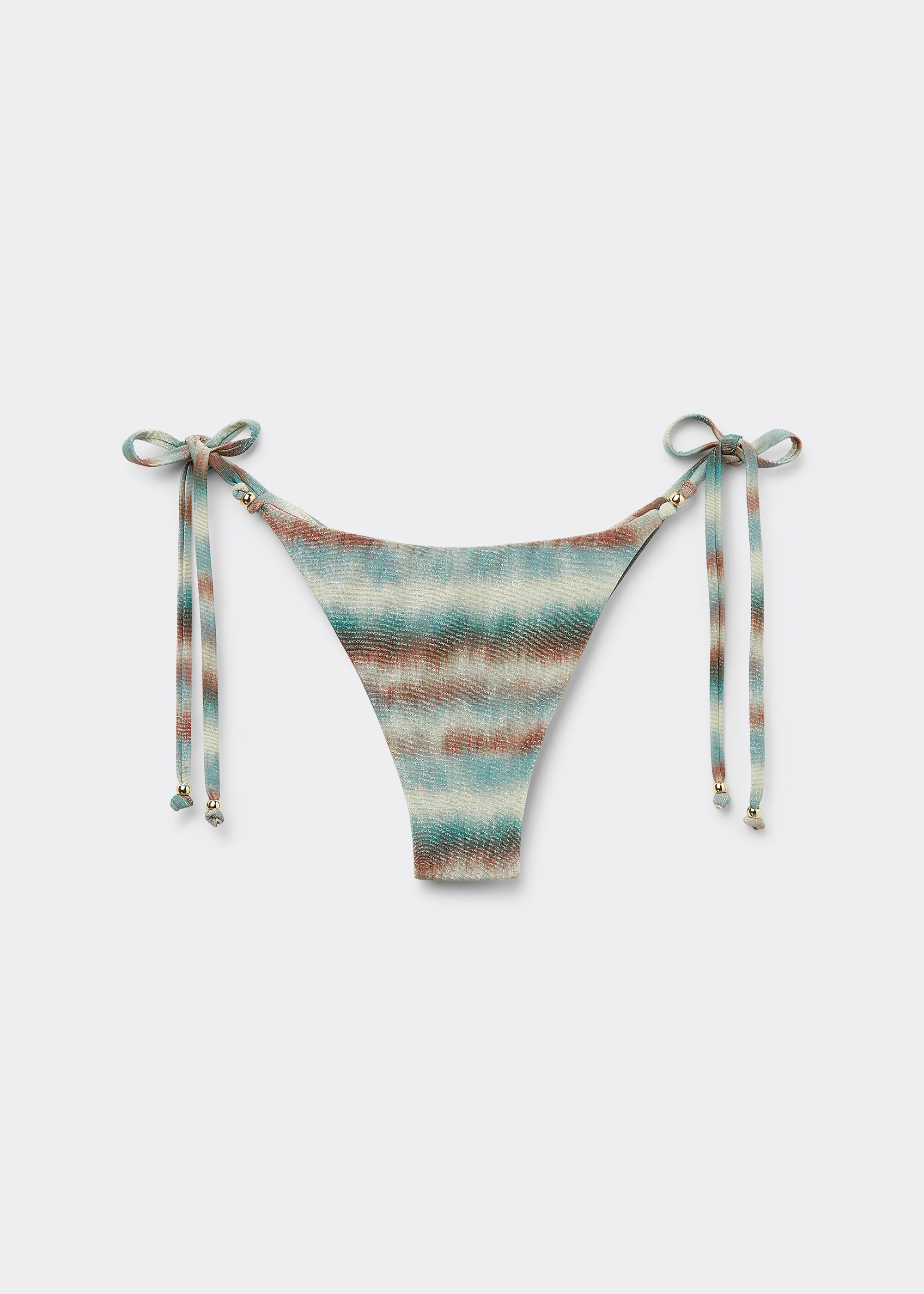 Tie Brazilian Bikini Bottoms Glittery Tie-Dye