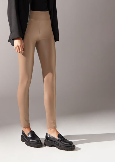 Thermal Leather Effect Leggings