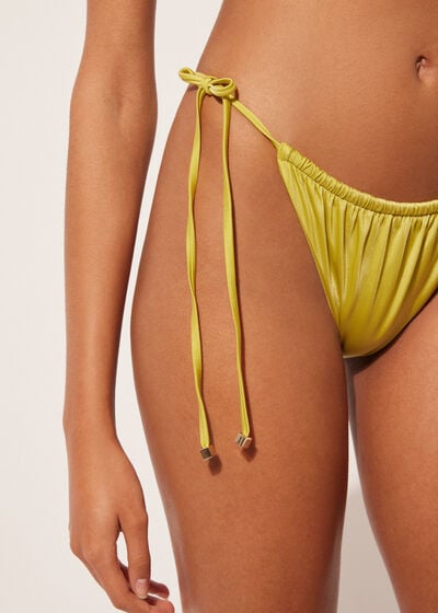 Brazilian bikinitrosa med knytning Shiny Satin