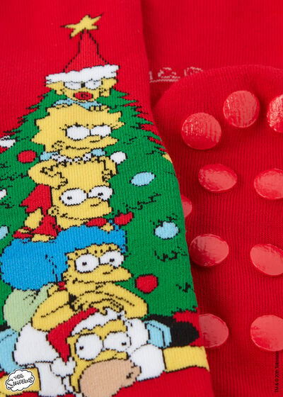 Noel Family The Simpsons Kaymaz Erkek Çorabı
