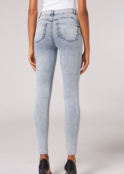 Skinny Push-up-Jeans aus Soft-Touch-Gewebe mit hohem Bund