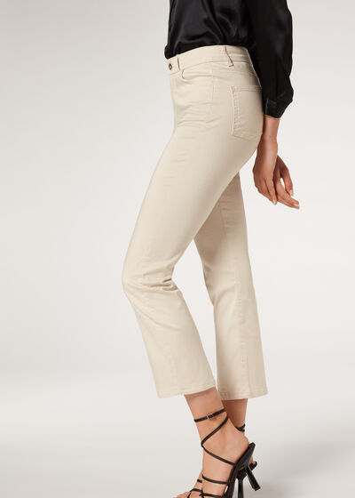 Zkrácené Zvonové Džíny Light Denim Eco