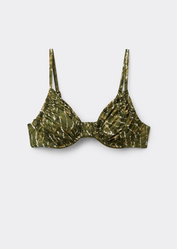 Balconette Bikini Top Natural Tie-Dye