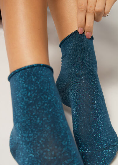 Cuffless Short Socks with Glitter