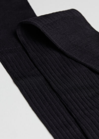 Men’s Lisle Thread Ribbed Long Socks