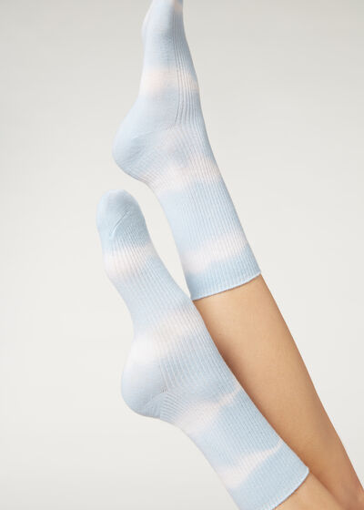 Krátke ponožky s batikovým vzorom