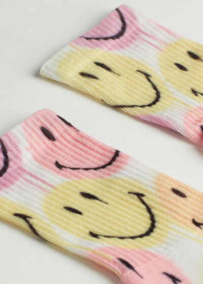 Calcetines Cortos Deportivos con Estampado Digital Smiley®