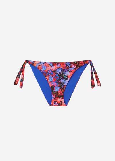 Tied Swimsuit Bottom Blurred Flowers