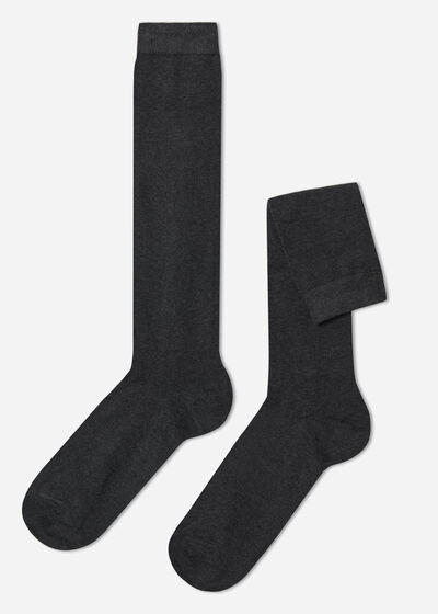 Chaussettes longues en coton thermique pour homme