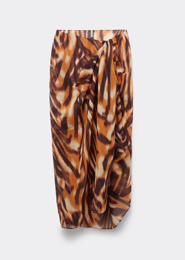 Long Tropical Print Sarong
