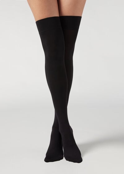 Microfiber Opaque Over-the-Knee Stockings