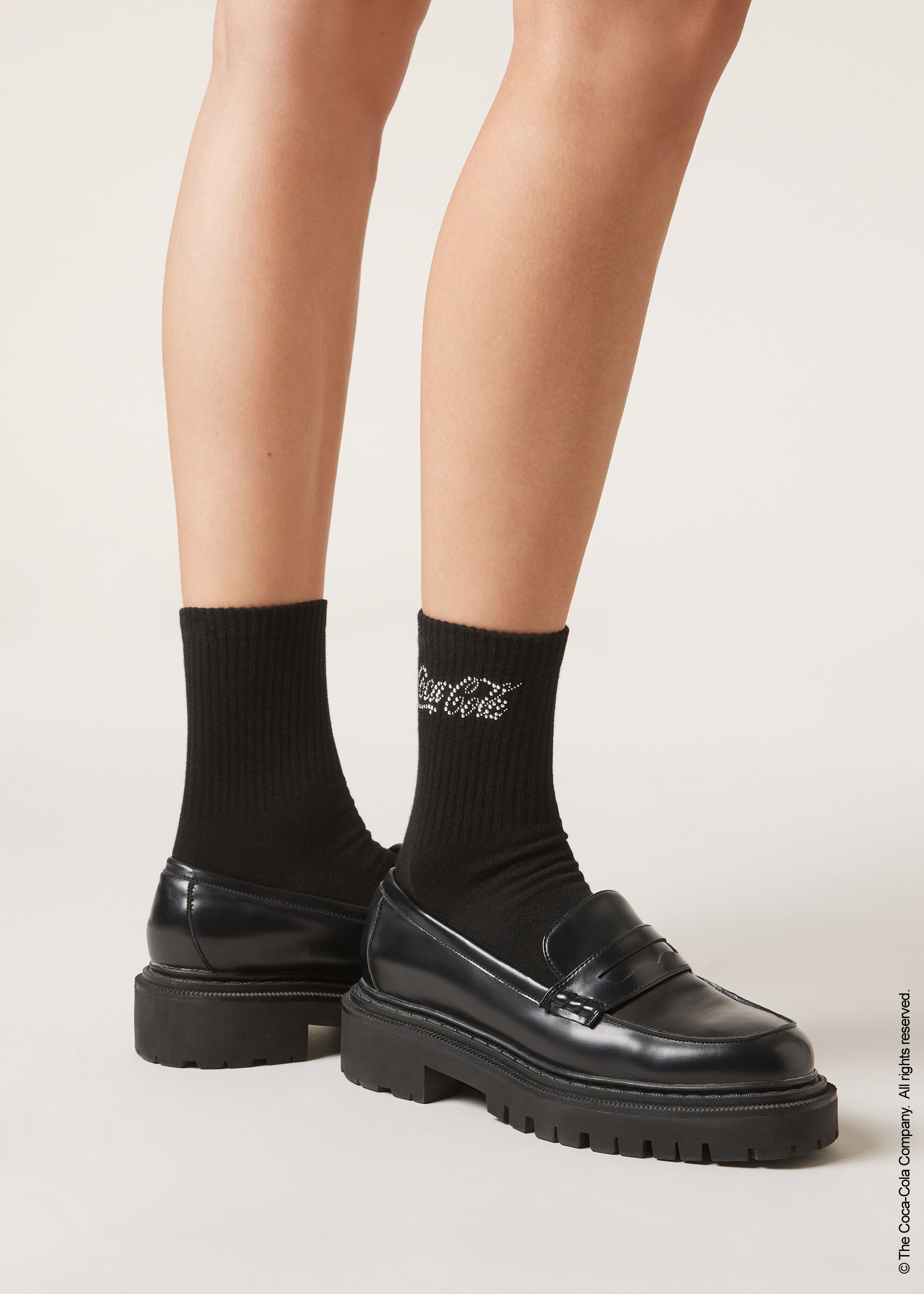 Rhinestone Coca-Cola Socks