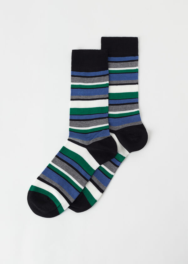 Muške kratke čarape sa šarenim prugastim uzorkom