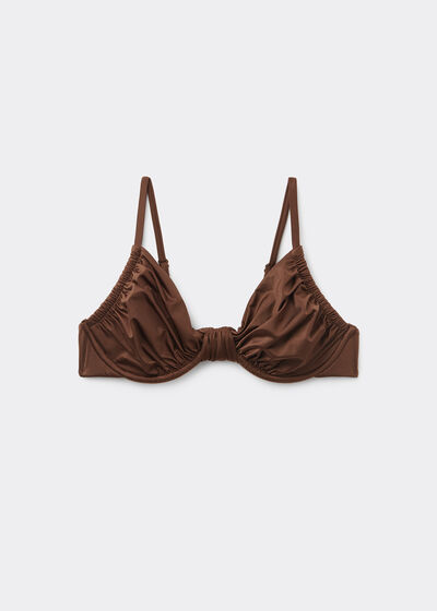 Balconette Bikini Top Shiny Satin