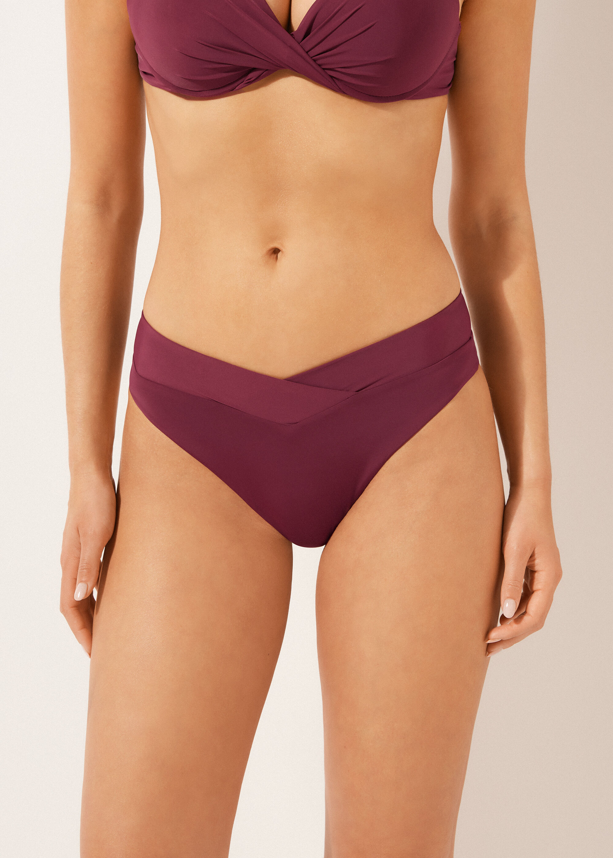 High-Waisted V-Cut Brazilian Bikini Bottoms Indonesia